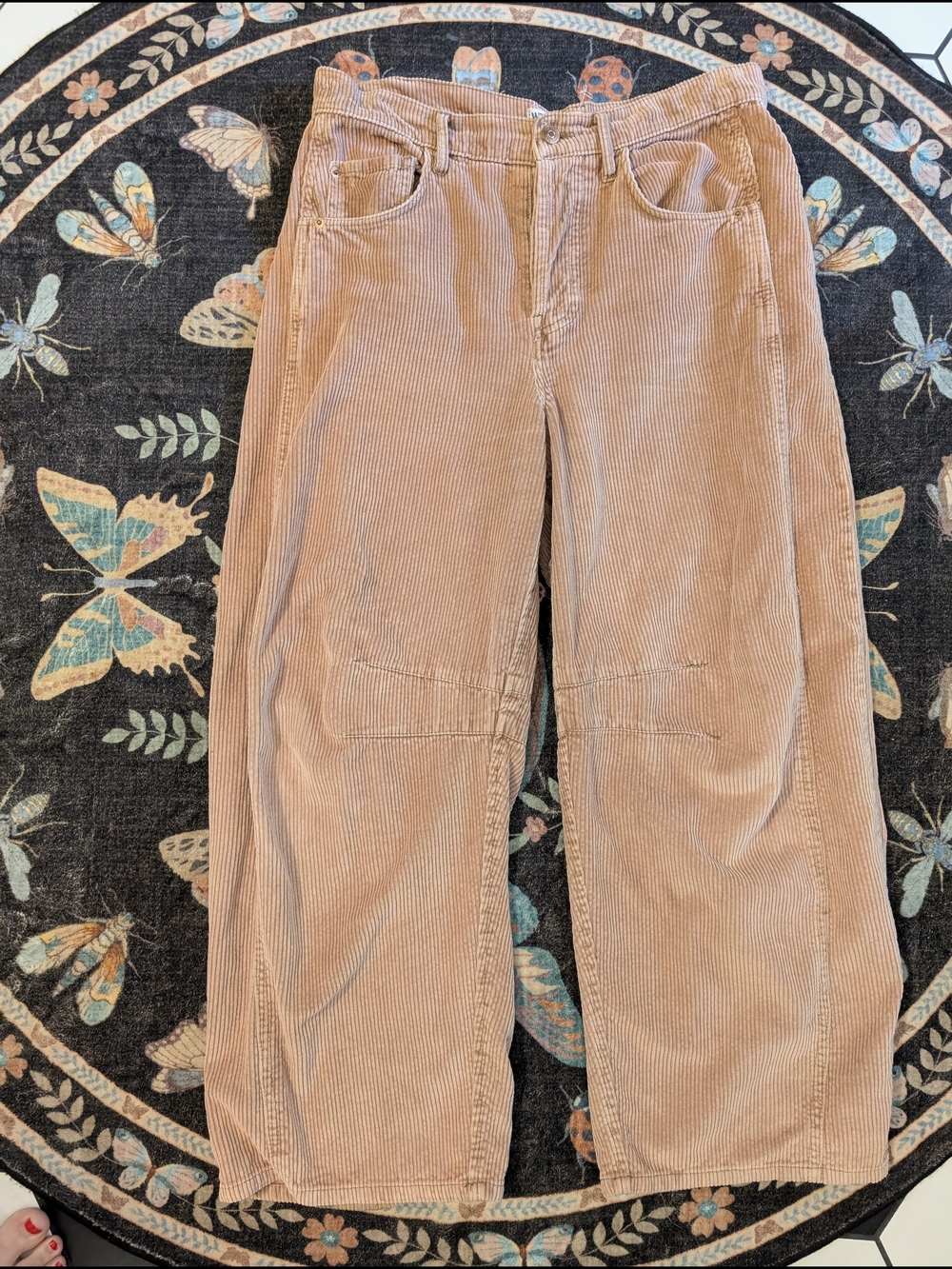 We The Free Wide-Leg Barrel Corduroy Pants in Withered Rose Size 27 - Picture 2 of 10